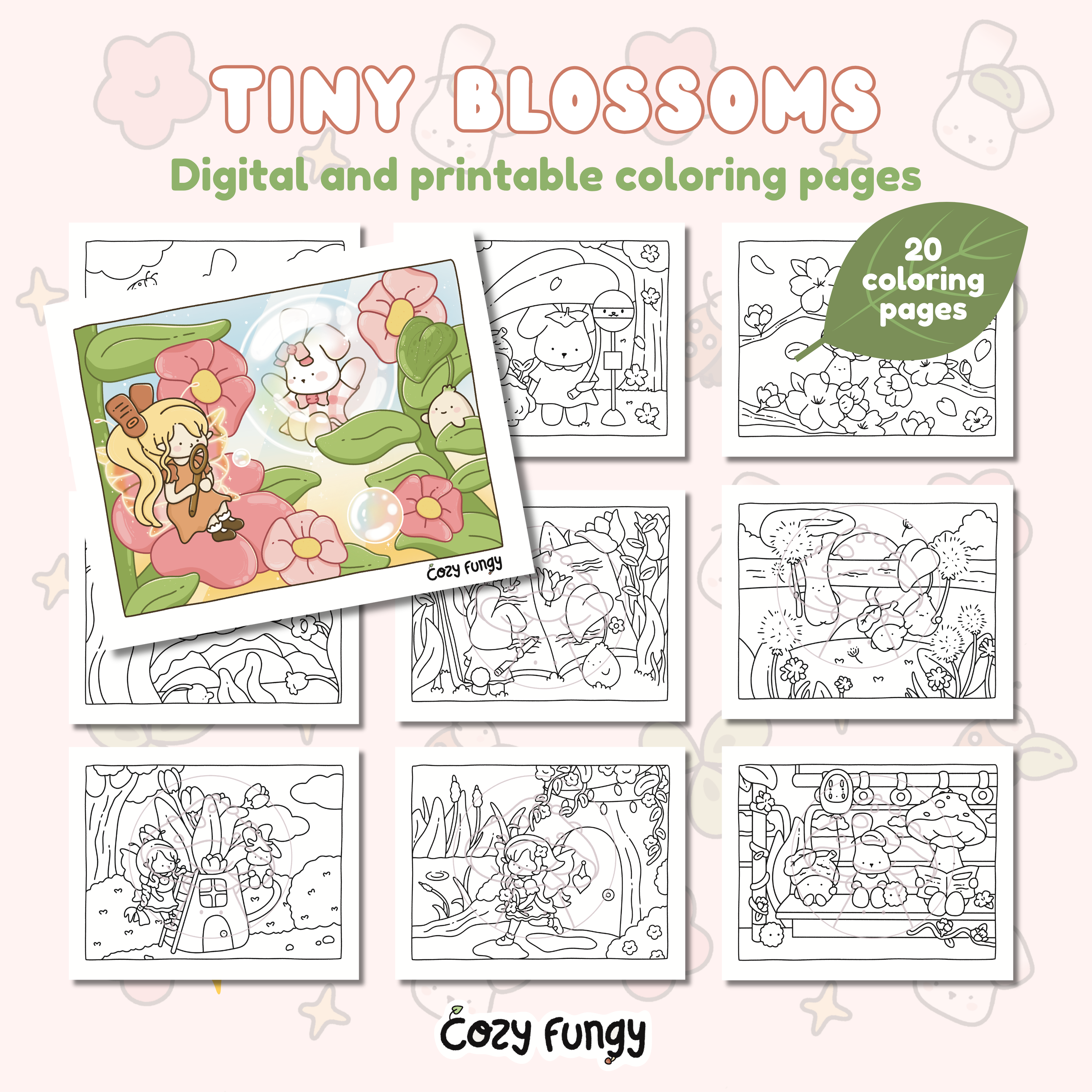 Digital Download - Tiny Blossoms full coloring book