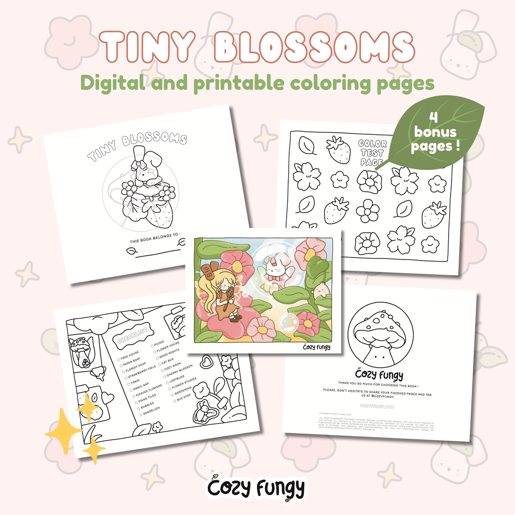Digital Download - Tiny Blossoms full coloring book