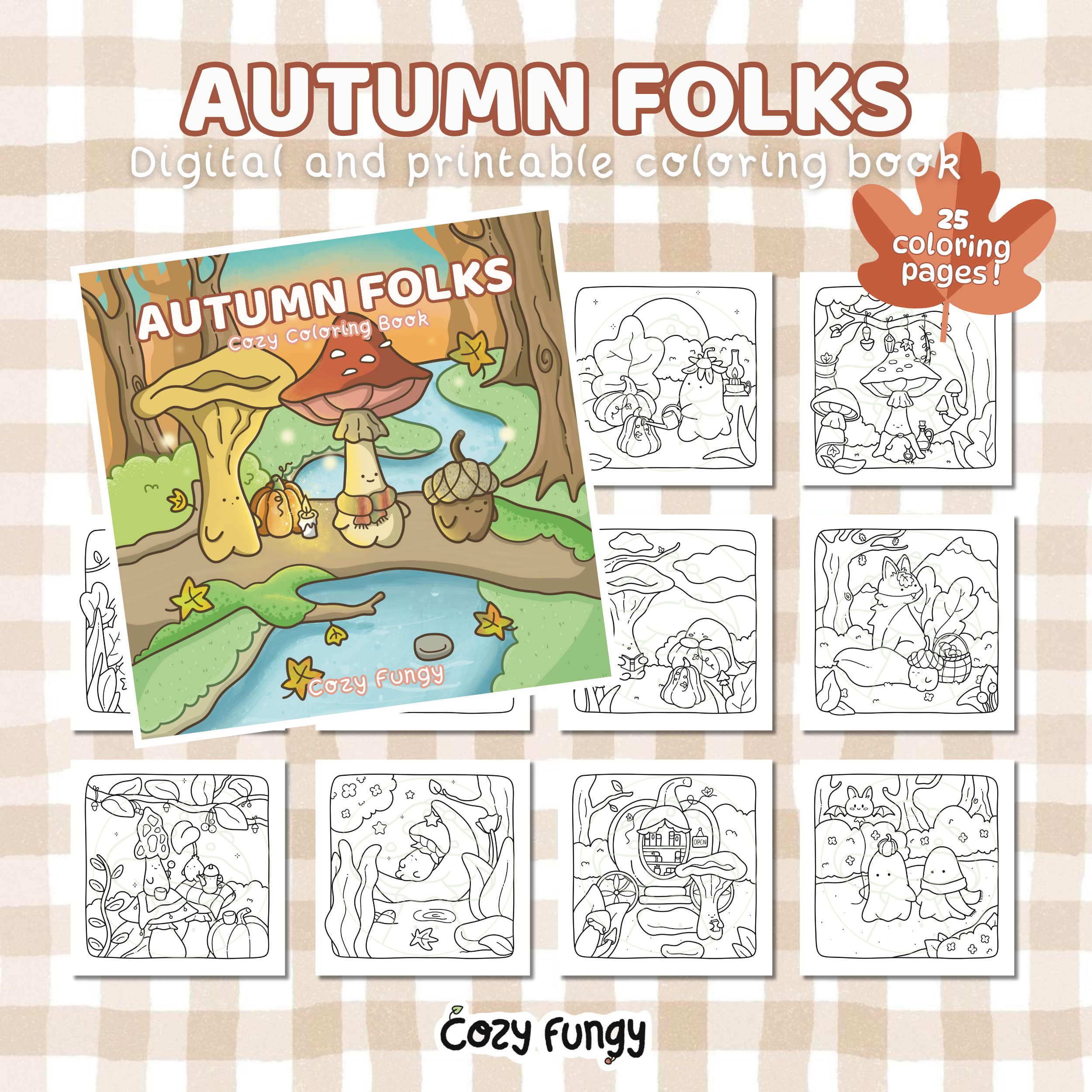Digital Download - Autumn Folks Coloring Book