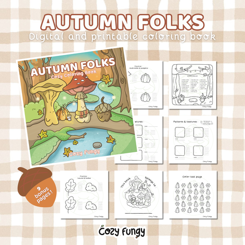 Digital Download - Autumn Folks Coloring Book