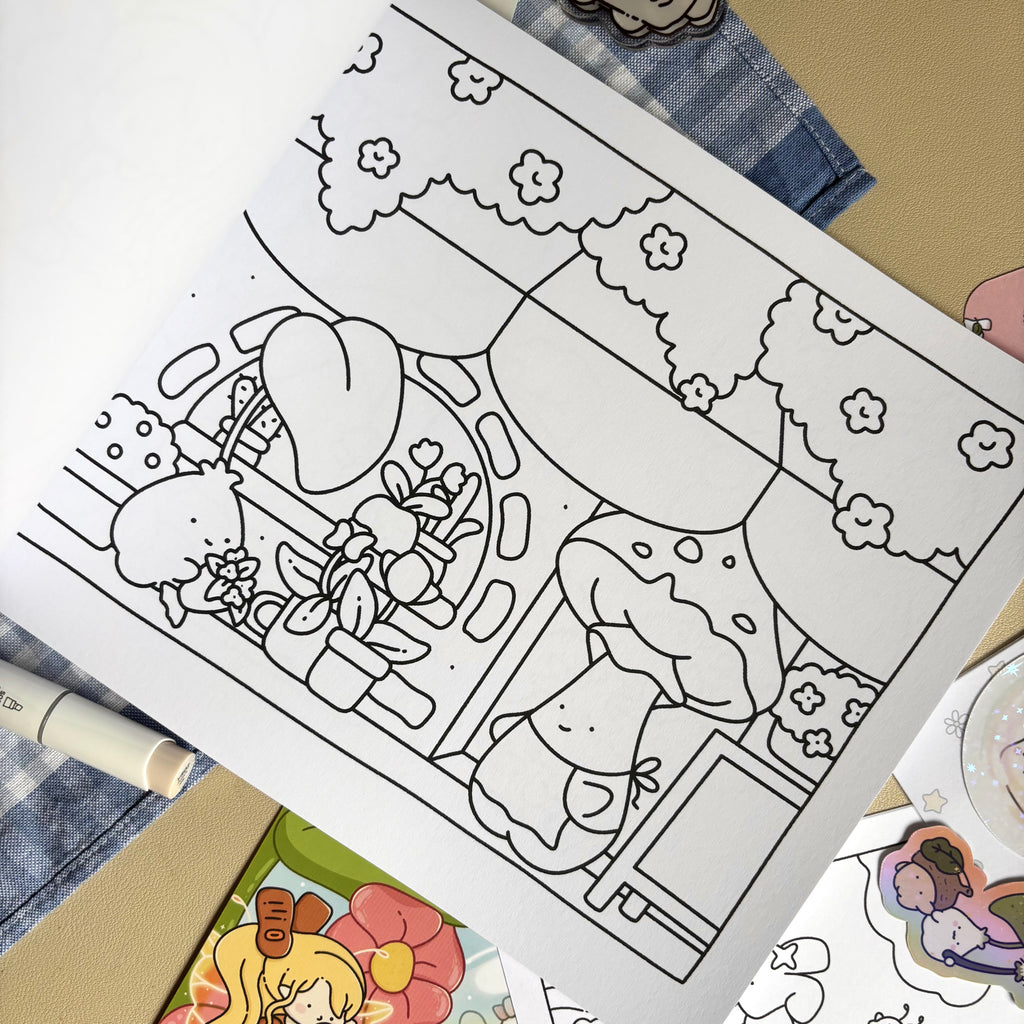 Tiny Blossoms Coloring Book - perfect bound