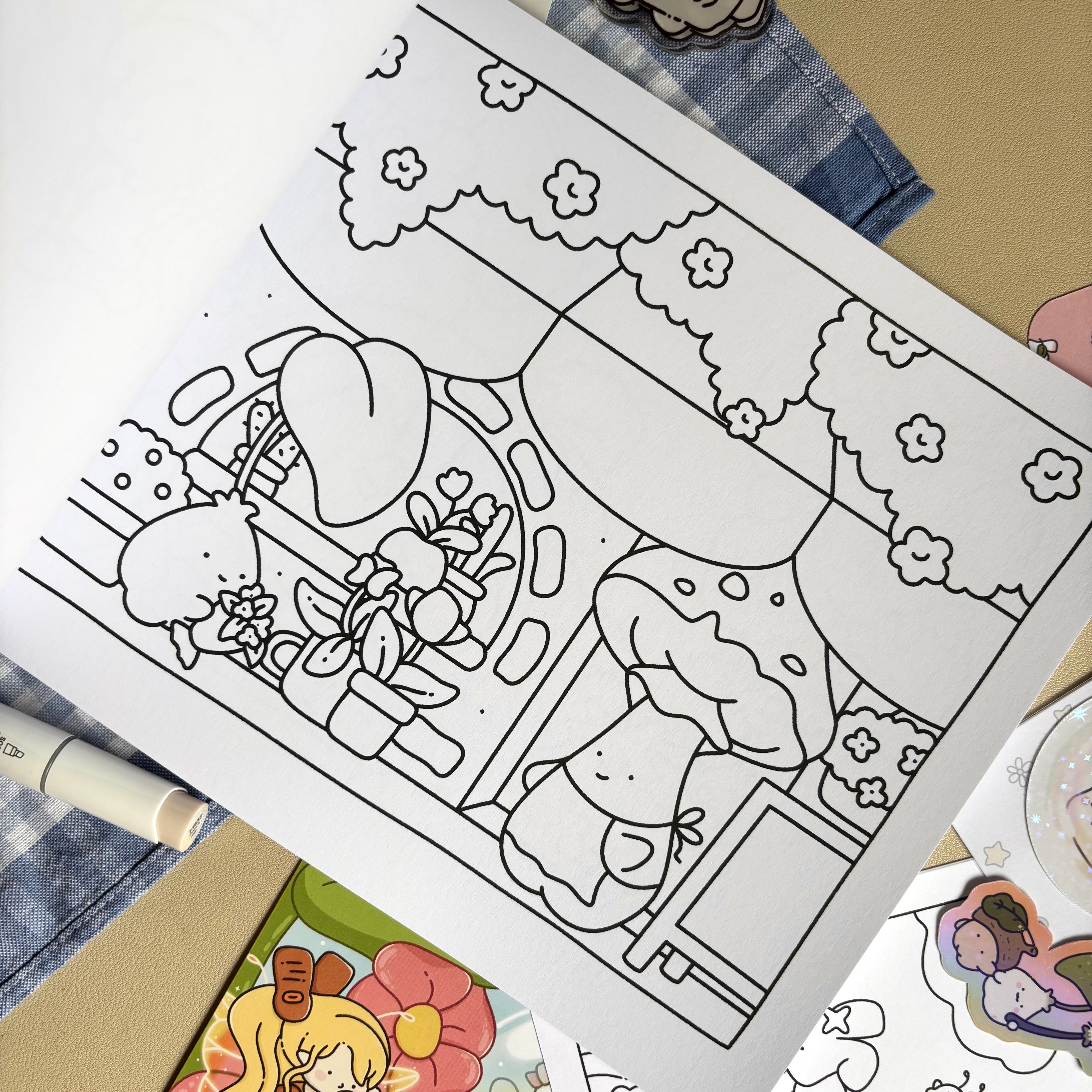 Tiny Blossoms Coloring Book - perfect bound