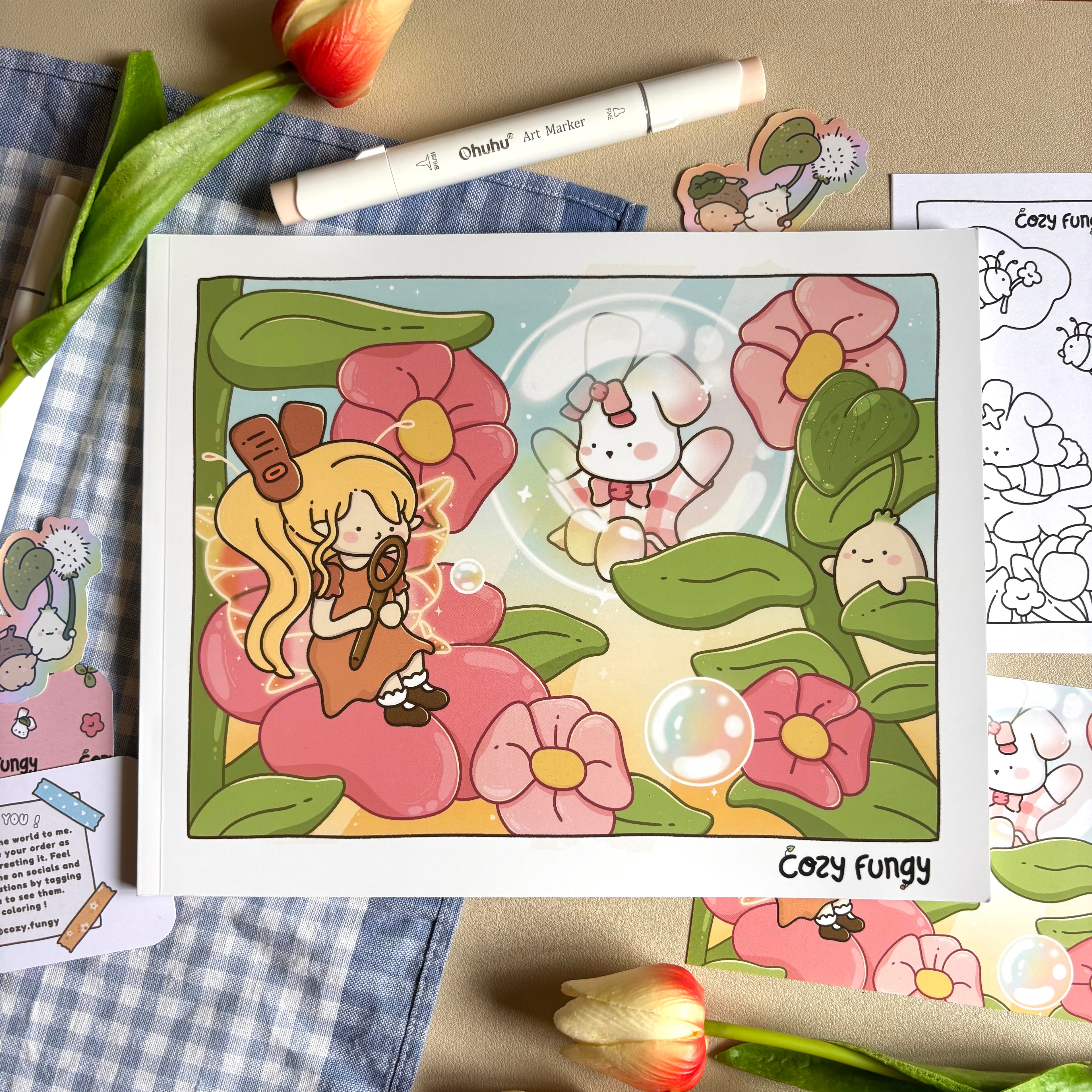 Tiny Blossoms Coloring Book - perfect bound