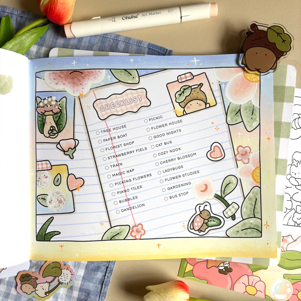 Tiny Blossoms Coloring Book - perfect bound