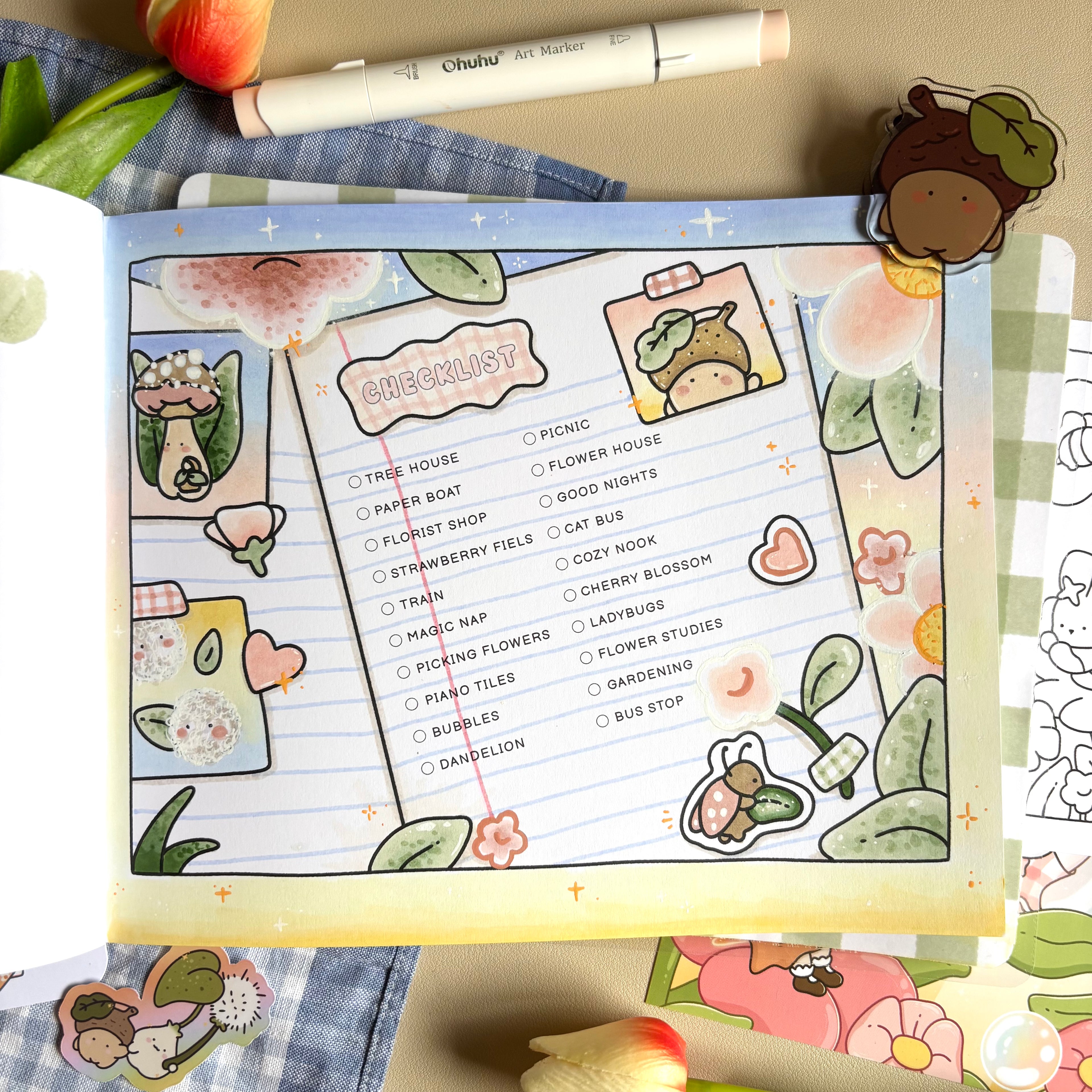 Tiny Blossoms Coloring Book - perfect bound