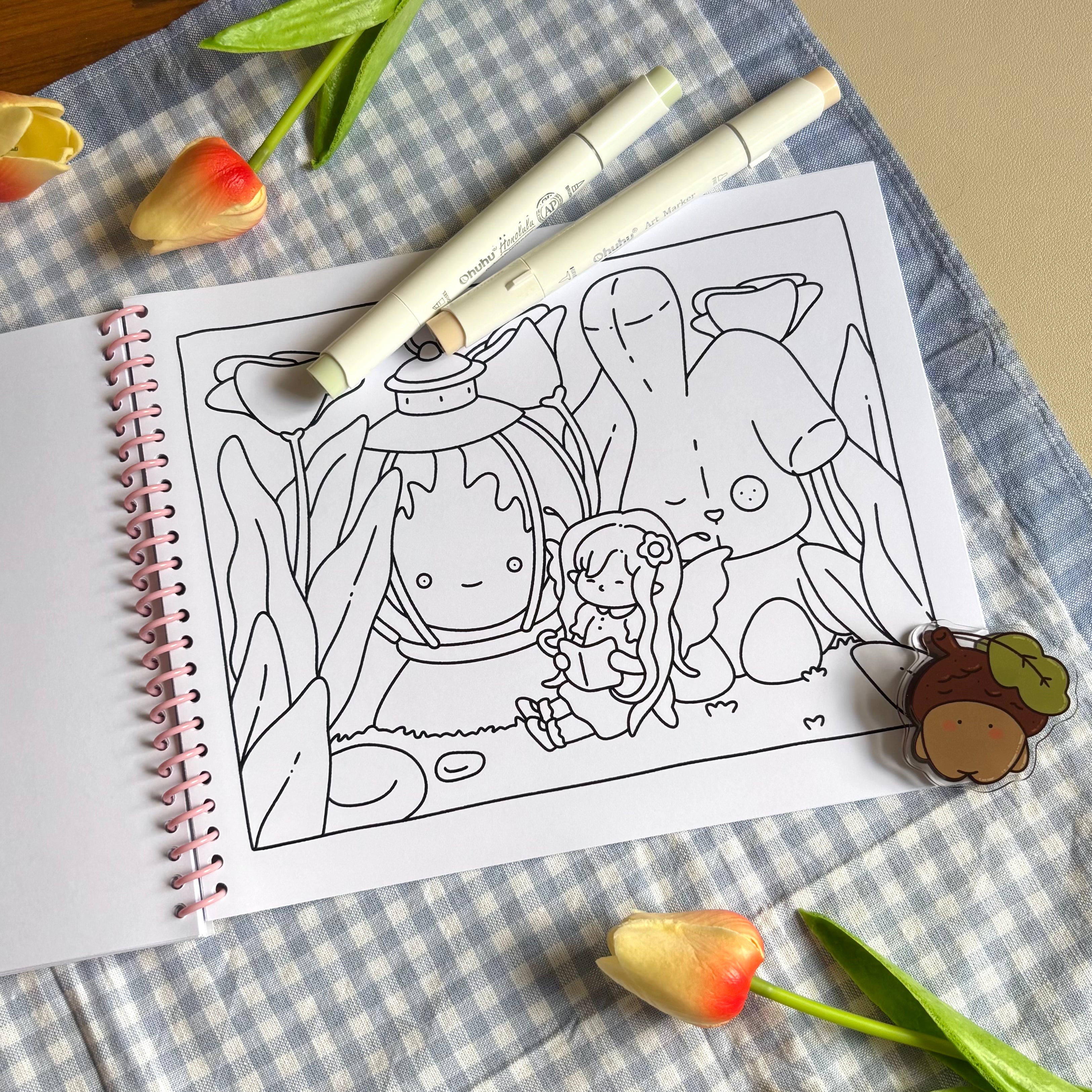 Tiny Blossoms Coloring Book - spiral bound