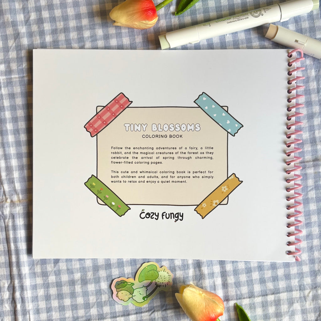 Tiny Blossoms Coloring Book - spiral bound
