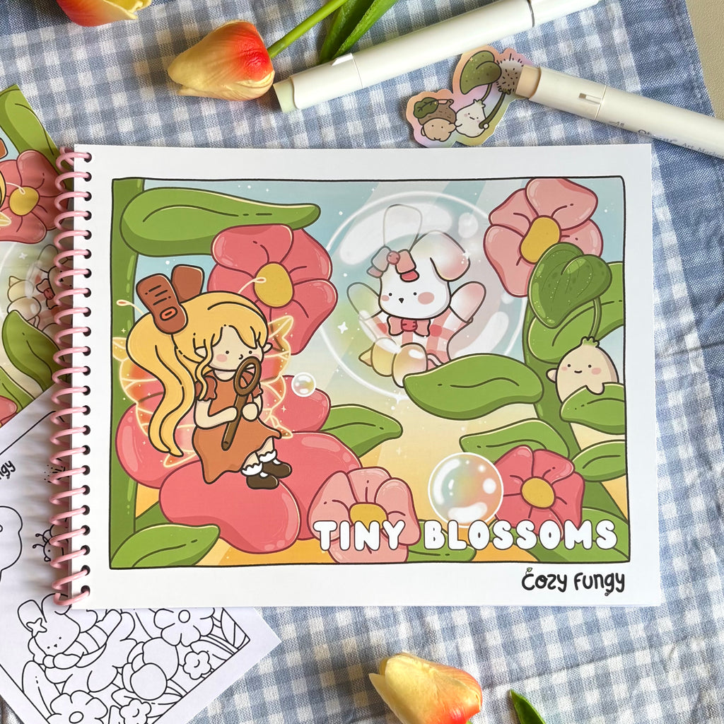 Tiny Blossoms Coloring Book - spiral bound