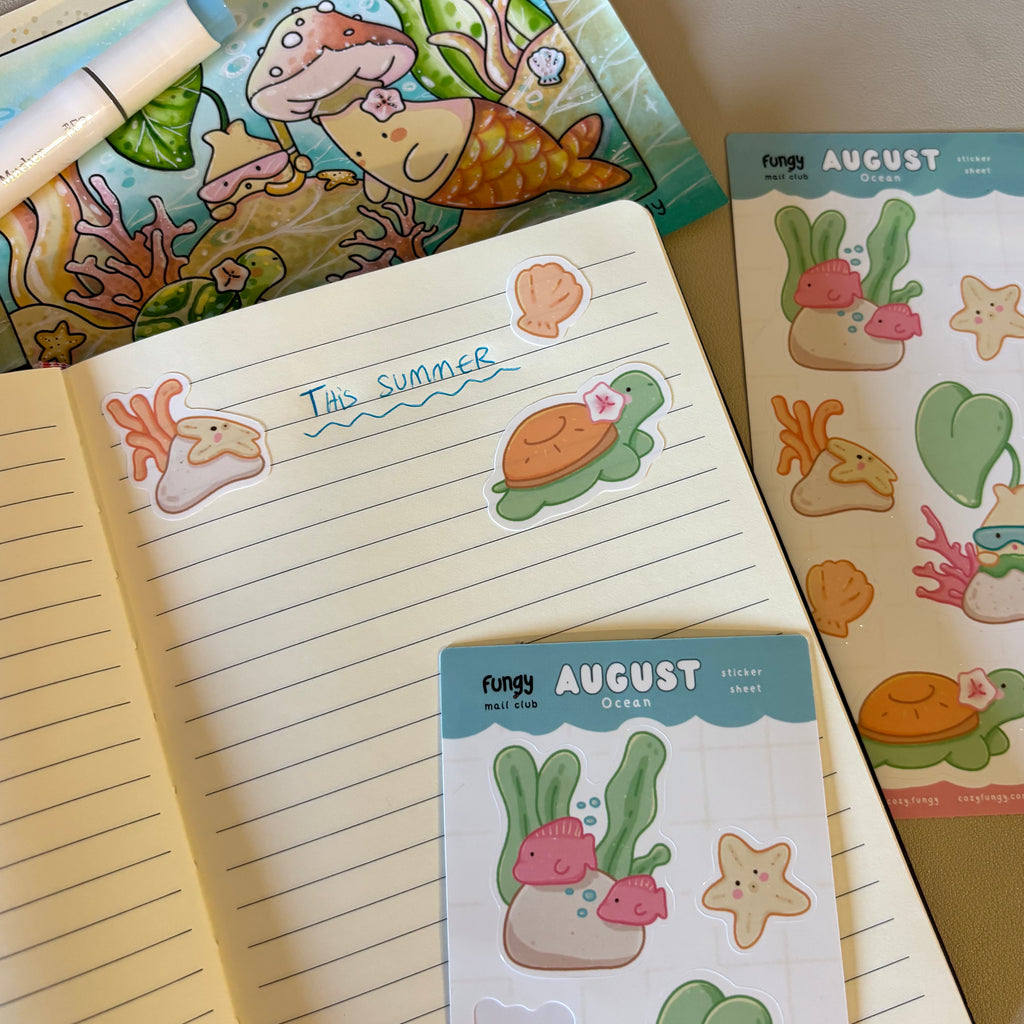 Sticker sheet - August Mail Club