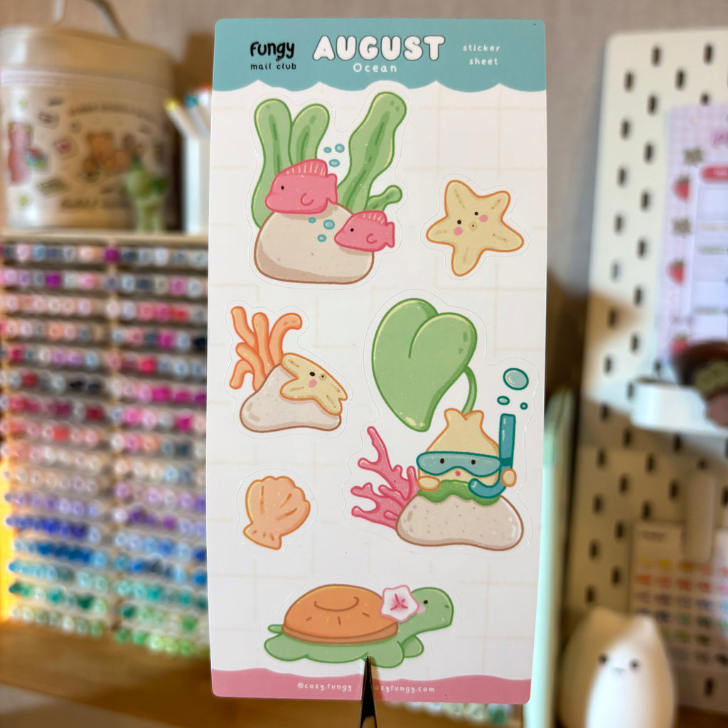 Sticker sheet - August Mail Club